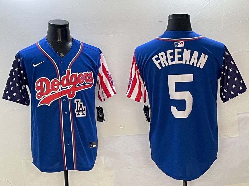 Men Los Angeles Dodgers #5 Freeman Blue a generation of national flags Joint name 2025 Nike MLB Jersey style 11->los angeles dodgers->MLB Jersey